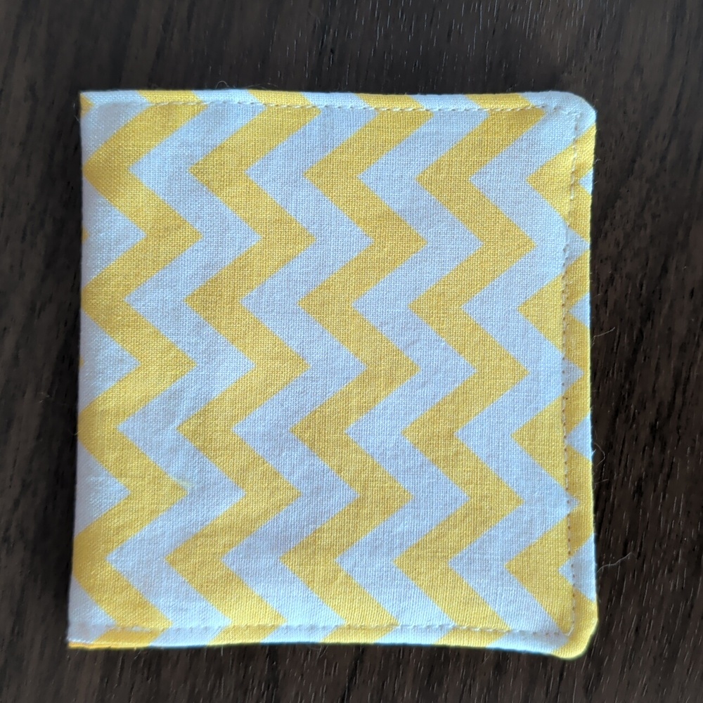Chevron Wallet Yellow White Business Card Post-it Note Holder Moth